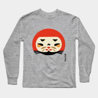 graphic Design Daruma Cat Long Sleeve T-Shirt